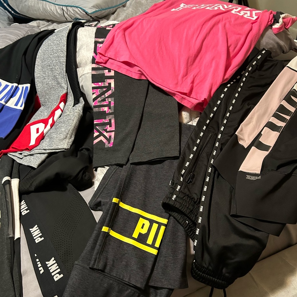 Vs pink large leggings some are brand new never worn